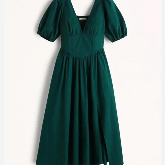 Puff Sleeve Corset Midi Dress - Picture 1 of 2